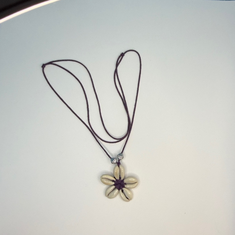 Purple Shell Pendant Necklace